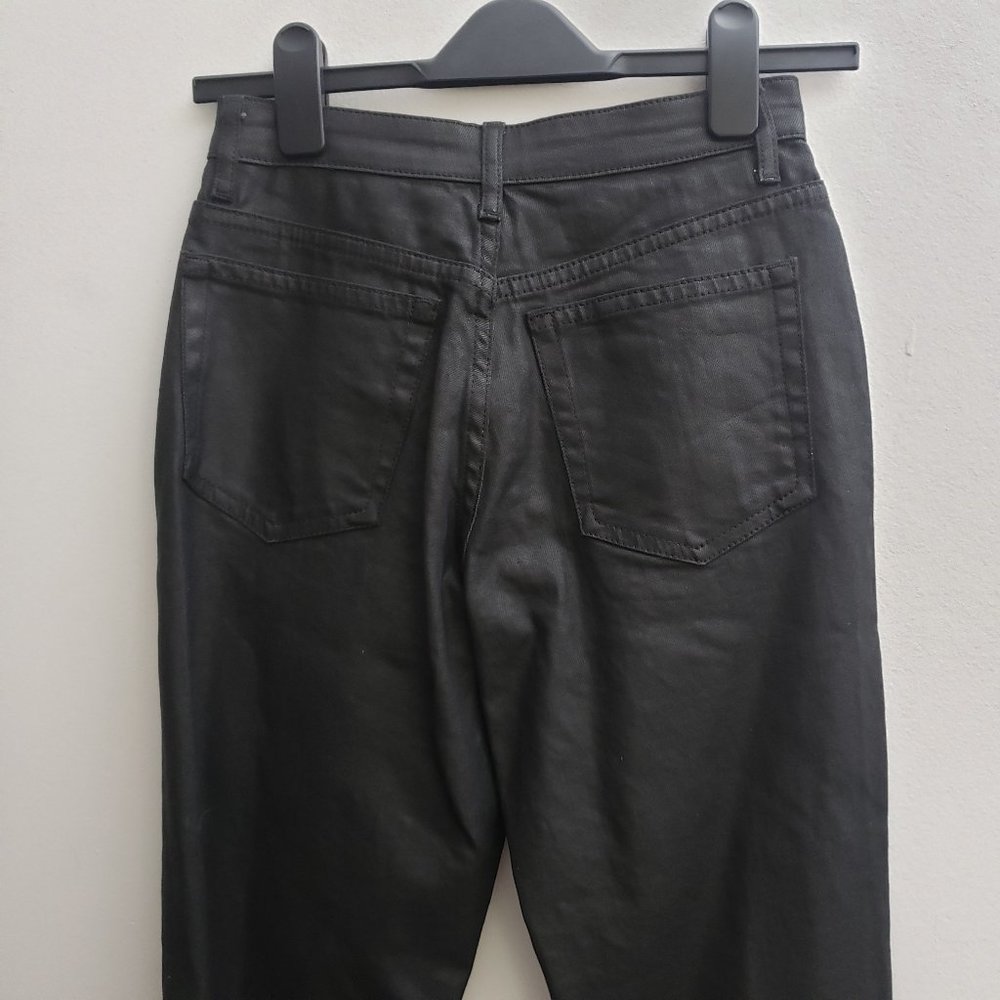 Topshop High Waist Straight Leg Black Coat 26x32 - Picture 5 of 7